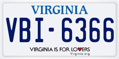 VA license plate VBI6366