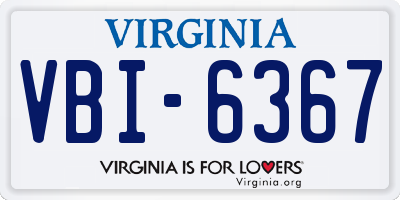 VA license plate VBI6367