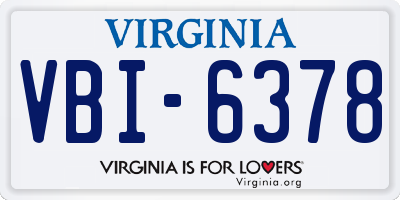 VA license plate VBI6378