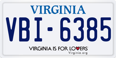 VA license plate VBI6385