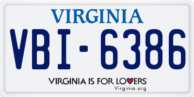 VA license plate VBI6386