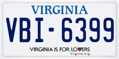 VA license plate VBI6399