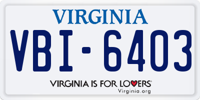 VA license plate VBI6403