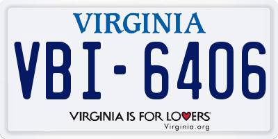 VA license plate VBI6406