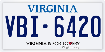 VA license plate VBI6420