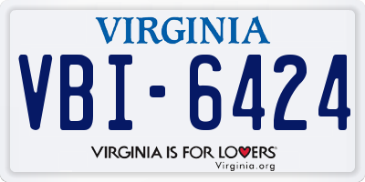 VA license plate VBI6424