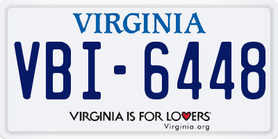 VA license plate VBI6448