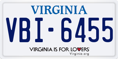 VA license plate VBI6455