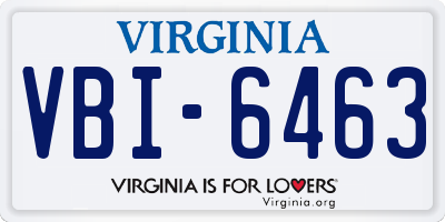 VA license plate VBI6463