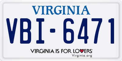 VA license plate VBI6471