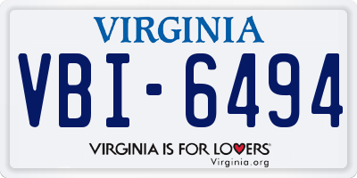 VA license plate VBI6494