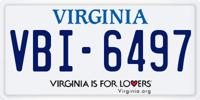 VA license plate VBI6497