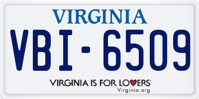 VA license plate VBI6509
