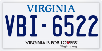 VA license plate VBI6522
