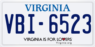 VA license plate VBI6523