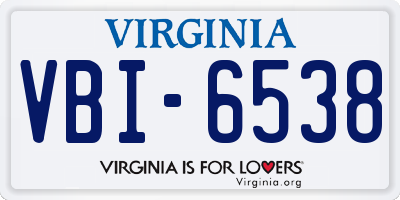 VA license plate VBI6538