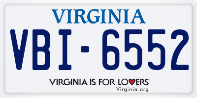 VA license plate VBI6552