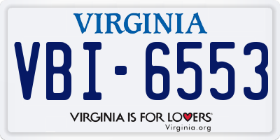 VA license plate VBI6553