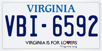 VA license plate VBI6592
