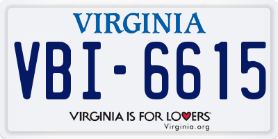 VA license plate VBI6615