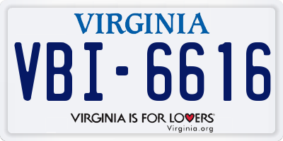 VA license plate VBI6616
