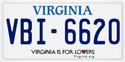 VA license plate VBI6620