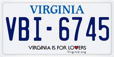 VA license plate VBI6745