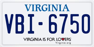 VA license plate VBI6750
