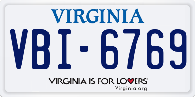 VA license plate VBI6769