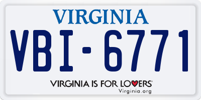 VA license plate VBI6771
