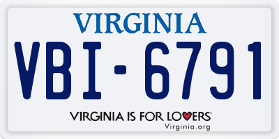 VA license plate VBI6791