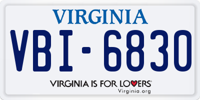 VA license plate VBI6830