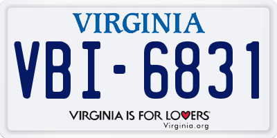 VA license plate VBI6831