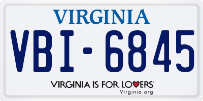 VA license plate VBI6845
