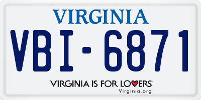 VA license plate VBI6871