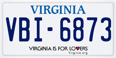 VA license plate VBI6873