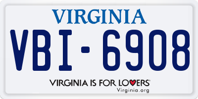 VA license plate VBI6908