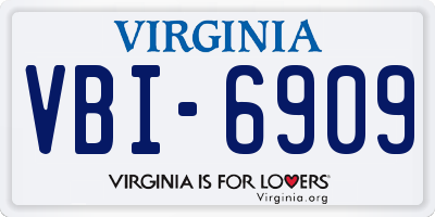 VA license plate VBI6909