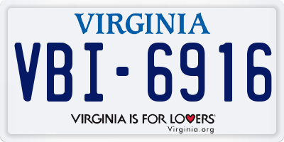 VA license plate VBI6916