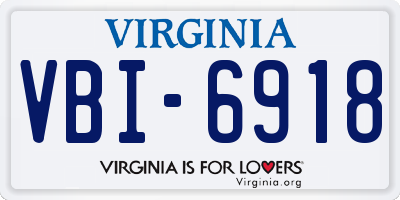 VA license plate VBI6918
