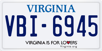 VA license plate VBI6945
