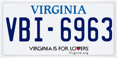 VA license plate VBI6963