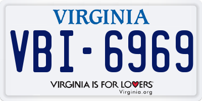 VA license plate VBI6969
