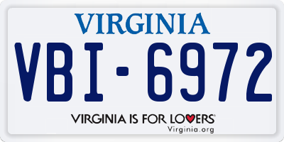 VA license plate VBI6972