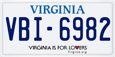 VA license plate VBI6982