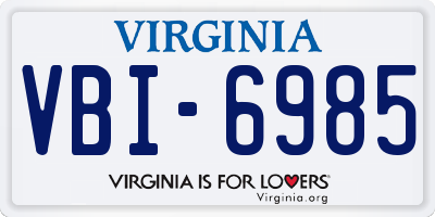 VA license plate VBI6985