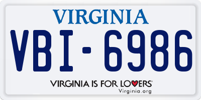 VA license plate VBI6986
