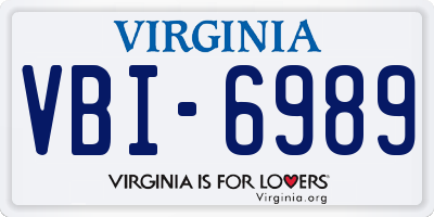 VA license plate VBI6989