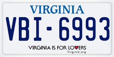 VA license plate VBI6993