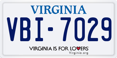 VA license plate VBI7029